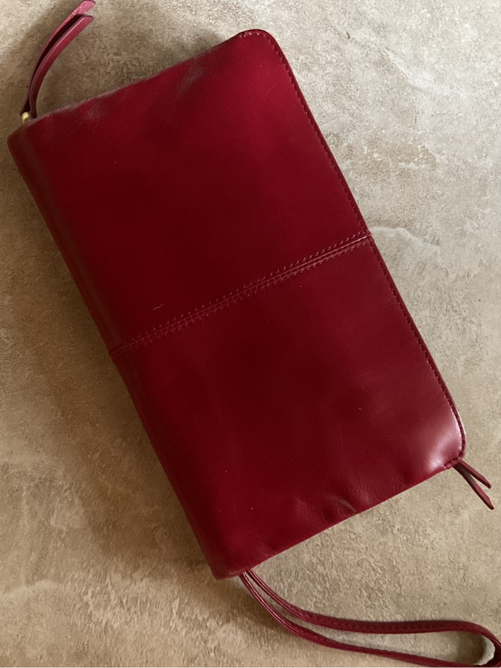 HOBO Burgundy Leather Wristlet Clutch